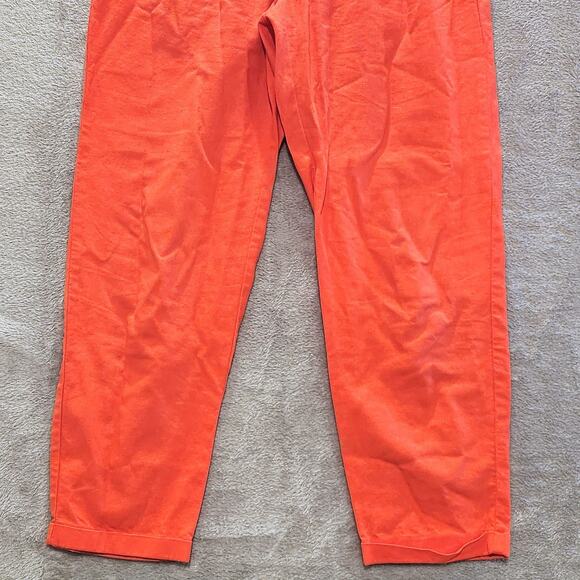 J. Crew Womens Orange Linen Cotton Drawstring Straight Leg Pants Size 6 Beach - Picture 3 of 14